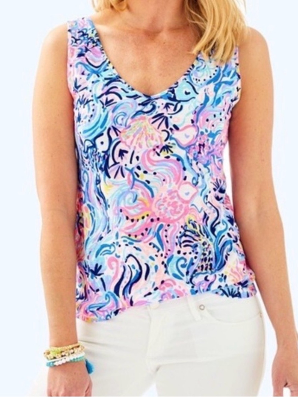 NWOT Lilly Pulitzer Gigi Tank V Neck in Make a Splash 

Size XS